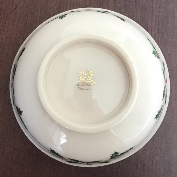 Lenox Holiday Footed Bowl 24K Gold Trim - Picture 6 of 8